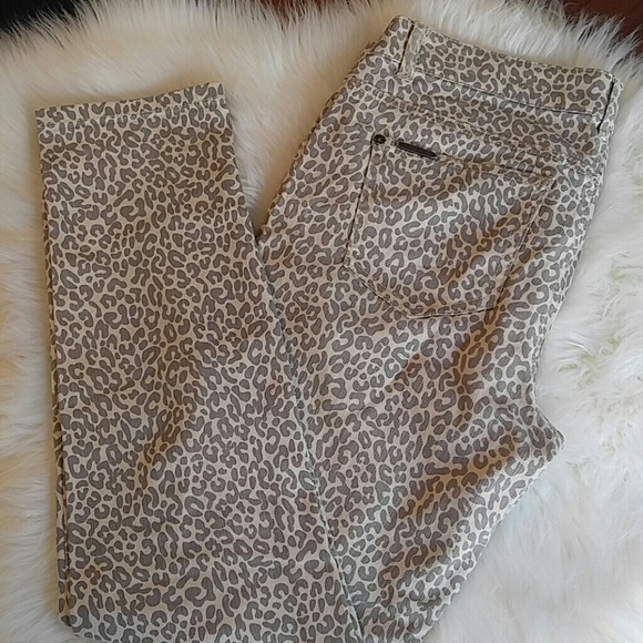 Celebrity Pink Denim - HOST PICK Tan and Gray leopard print jeans Size 11